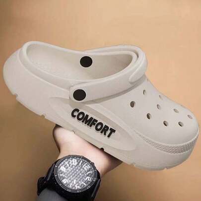 Men's Fashionable Versatile Summer EVA Clogs, Thick Sole Comfortable Durable Outdoor Sports Casual Breathable Slip-On Closed Toe Sandals