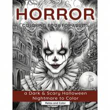 A Coloring Book Themed Around Horror, Made With Watercolor Paper, Featuring A Distinctive Cover, Designed For A Cozy Coloring Experience, Ideal For Adults Seeking Relaxation. It Makes An Excellent Gift For Occasions Like Valentine'S Day, Christmas, Halloween, New Year'S, Birthdays, And Parties, Perfect For Friends, Family, And Coworkers. - 著色書 - 查看 3