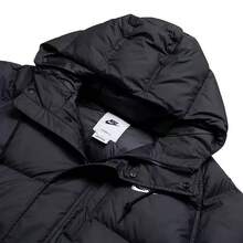 Nike Men's Embroidered Padded Jacket, Warm Hooded Sports Coat - Black - View 8