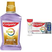 Enjuague Bucal  Antisarro 500ml + Pasta Dental, Total 12, Clean Mint Multibeneficios, 12 Horas de Defensa Antibacterial 100 ml 2 Piezas, Total 200 ml - 1 - Ver 1
