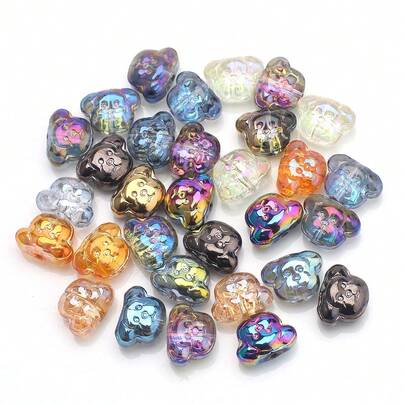 20pcs/Pack 9*12mm Cartoon Dog Shaped Glass Pendant, DIY Jewelry Accessories For Beaded Necklace, Bracelet, Keychain, Car Decor And More