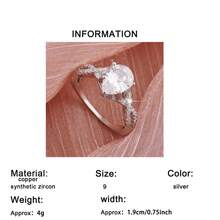 1pc Glamorous Sparkling Classic Claw-Set Cubic Zirconia Teardrop Women's Engagement Ring, Wedding Ring, Party Event Anniversary Birthday Gift - Silver - View 7