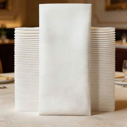 100pcs White Linen-Feel Disposable Napkins, High Absorbency Thick Soft Paper Towels, Suitable For Wedding, Party, Holiday Table Decor