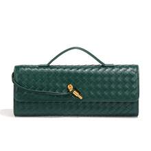 25 nuevos modelos de bolsos de mano cruzados con cierre tejido a mano, bolsos de noche tipo acordeón de alta calidad, bolsos cruzados de un solo hombro. - B1893# Esmeralda - Ver 3