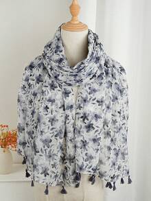 1pc 180*85cm Headscarf Suitable For Travel & Daily Use, Women's Air Conditioning Shawl, Fashion Beach Towel, New Printed Scarf, Casual Polyester Fabric - Multicolor - View 6