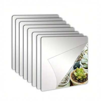 Bộ nhiều miếng dán gương acrylic dẻo tự dính, gạch gương nhựa trang trí tự dính (không phải kính), thích hợp để trang trí trung tâm bàn ăn, đám cưới, tường nhà, tủ quần áo và tủ đựng đồ. Khay gương vuông trang trí, trang trí nhà cửa, miếng dán gương phòng tắm, gương toàn thân, gương trang điểm, không dễ vỡ.