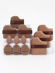 12 piezas Juego de esponjas de maquillaje portátiles, versátiles para uso diario y de viaje - Multicolor - Ver 19
