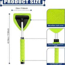 4pcs  Windshield Cleaning Kit With 3 Reusable Microfiber Cloths, Spray Bottle, And Extendable Handle For Car Windows - A - 查看 2