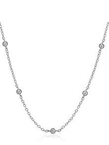 1件时尚优雅简约水钻项链，百搭锆石锁骨链，设计 - 泡泡圓鑽項鍊 - 查看 3
