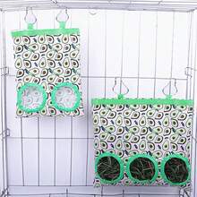 Bolsa de heno colgante con 2/3 agujeros con ganchos para conejitos, conejillos de indias, comedero para animales pequeños, bolsa dispensadora de alimentos para conejos, bolsa de alimentación para mascotas YRZS - elefante - Ver 7