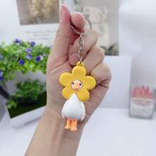 1个鹅形钥匙扣，卡通白鹅汽车钥匙链，情侣包包挂件 - 彩色 - 查看 2