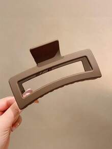 4个/1个 10.5厘米/4.13英寸 黑色、白色、棕色、卡其色 方形轻便塑料发夹，时尚百搭 优雅简约纯色发爪，适合日常外出、休闲、派对、通勤、海滩、度假、马尾辫、发髻、洗脸、沐浴、化妆、服装配饰 夏季发饰 沙滩发爪夹 度假 - 彩色 - 查看 6