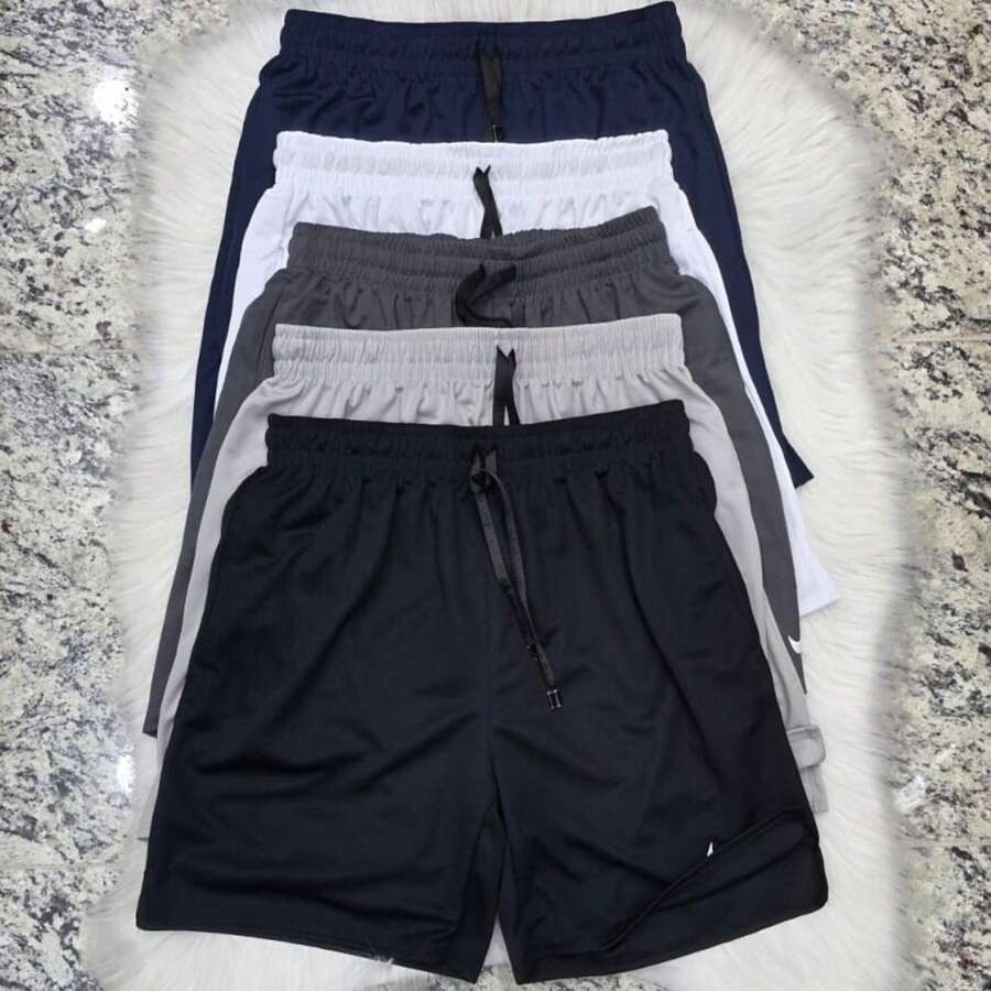 Men's Dry Fit Gym Shorts With Pockets - 黑色 - 查看 1