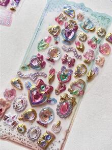 Stiker Glitter Foil Vintage, Stiker Dekoratif Kristal Berlian 3D untuk Casing Ponsel DIY, Perencana, Jurnal - MultiWarna - View 16