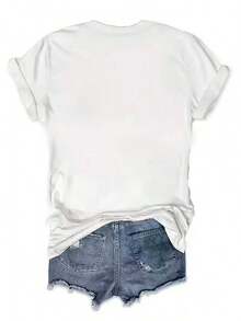 Sun Salt Sand" Tropical Palm Tree Graphic T-Shirt - Unisex White 100% Cotton Casual Short Sleeve Tee - White - View 2