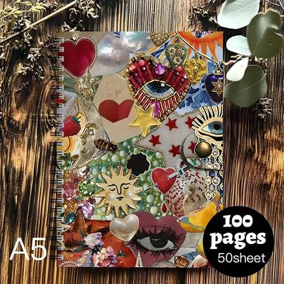 สมุดบันทึก A6 สไตล์ย้อนยุค, หน้าด้านในถอดได้ & ตัวปิดแบบกระดุม, เหมาะสำหรับสำนักงาน, ไดอารี่ - หน้าเปล่าแบบฉีกได้หรือเจาะรู, ปกสวยงาม, สมุดวางแผนรายวันขนาดกะทัดรัด, เหมาะสำหรับเป็นของขวัญให้เพื่อนร่วมงานหรือนักเรียน, ดีไซน์ลายพืช