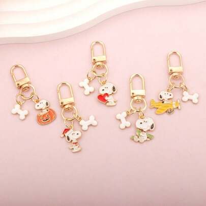 SNOOPY 1pc Super Cute  Keychain, Delicate Texture, Exquisite Workmanship, Cute Design. Hanging Keys And Bags Are All Super Versatile, Eye-Catching For Daily Outings.