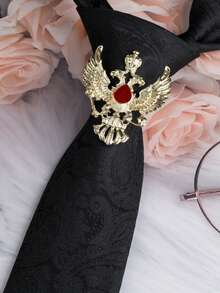 1 pieza Clip de corbata de aleación con diamante de imitación de estilo caballero retro, hebilla de corbata para camisa de negocios, uso diario y regalo de hombre - Serie Animal - Ver 20