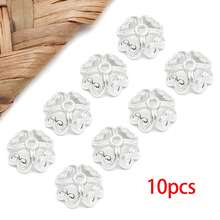 10/30个珠帽 18K镀银精美镂空花朵珠帽 黄铜花朵端帽 散珠 适用于手链项链 DIY珠宝制作工艺品材料 - 銀色 - 查看 25