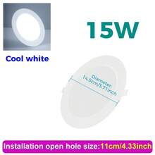 25W LED 天花板圓形嵌入式筒燈 超薄面板燈 220V 聚光燈 現代家居 臥室 客廳 浴室 走廊 車庫 店鋪 辦公室 裝飾 書房 教室 商場 120° 光束角 柔光 冷白色 5W/10W/15W/20W - LED Downlight-220V(120°Beam Angle) - 查看 12