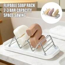 Stainless Steel Shower Caddy Shelf With Drain, Bathroom Soap Dish Rack For Shampoo, Conditioner And Soap - Silver - View 5