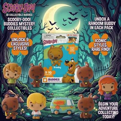  1pc Warner Bros. Official Licensed Surprise Box Collectible 3D Figurine Statue Of Shaggy, Velma, Fred, Daphne, Great Birthday Gift