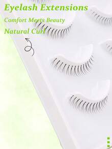 10 Pairs Natural Gradient False Eyelashes, Soft Stems Won't Irritate Eyes, Easy To Create Lively Eye Makeup - Black - View 7