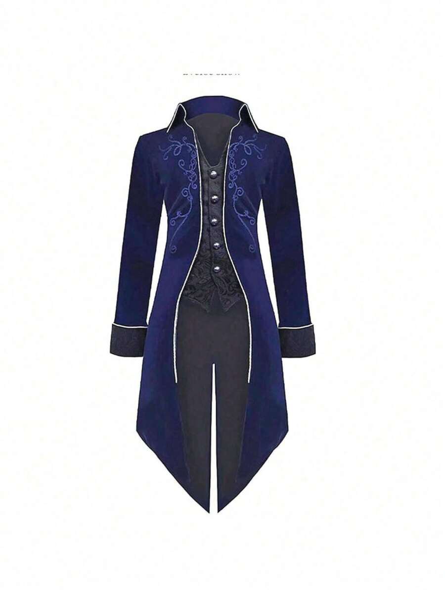 Men Cosplay Clothing - Light Blue Velvet Tuxedo - View 1