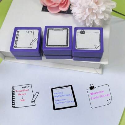 计划表印章、教师奖励、日记签到、会议记录、计划日志、重要事项记录、日程安排、内容分隔实用印章、关键信息注释、生活日志、栏边框印章