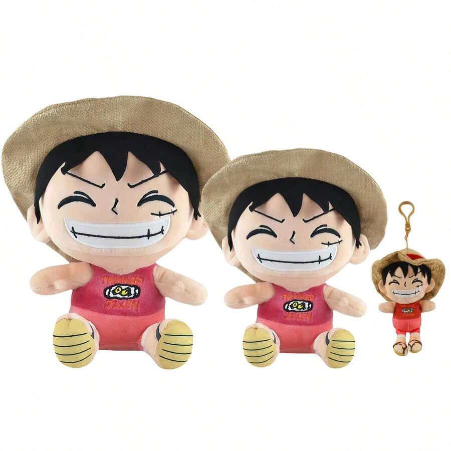 ONE PIECE 3款正版海贼王毛绒公仔玩具，可爱挂件，萌系动漫人物毛绒玩具，儿童礼物收藏，尺寸14-26厘米/5.51-10.24英寸