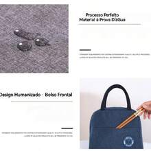 Portable Thermal Lunch Bag/Travel Bag/Cosmetic Lunch Box. Cute Design With Teddy Bear Print. Thermal Insulation That Keeps Food At The Desired Temperature. Practical Carrying Handle. Easy To Clean. Resistant And Durable For Daily Use. - 黑色 - 查看 6