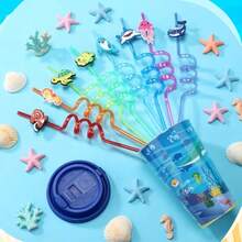 Yungyan - Juego de 16 tazas de regalo con tapas y pajitas para decoraciones de cumpleaños reutilizables de plástico de 16 onzas para fiestas de cumpleaños - Azul - Ver 3