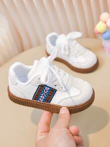 Fashionable Casual Baby Sneakers, Lightweight & Comfortable Unisex Kids Shoes - White - View 8