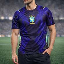 Brazil Thailand 1.1 Blue Embroidered Jersey, 2026 World Cup Fan Version. - 藍色 - 查看 1