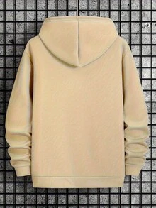 Beautiful Premium Men's Unisex Casual Printed Sweatshirt, New Limited Edition, Fashionable Hoodie With Drawstring, Autumn/Winter Top, Comfortable And Versatile Long-Sleeved Hoodie, Ling Moyun Selection - 杏色 - 查看 3