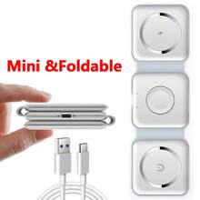 Cargador inalámbrico magnético 3 en 1 de carga rápida flexible para viajes, compatible con dispositivos Apple, compatible con iPhone 16/15/14/13/12 - Blanco - Ver 10