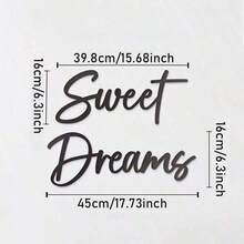 2pcs "Dreams Come True" Bedroom Decor Plaque, Wishing You Sweet Dreams Come True, "Dreams Come True" Metal Wall Decor, Home Decor, Room Decor, Wall Decor Gift, Birthday Graduation Gift - Black - View 14