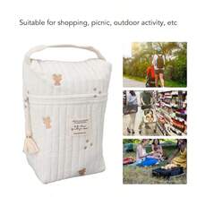 1个尿布包，多功能孕妇包迷你尿布包手提袋绗缝棉可爱尿布包，可装婴儿车、奶瓶、湿巾、安抚奶嘴 - 彩色 - 查看 4