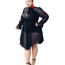 A Set Of Thin Mesh Dress Polka Dot Two-Piece Set With Inner And Outer Underwear And Bra Pads - 黑色 - 查看 4