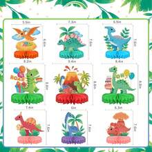 Dinosaur Themed Birthday Party Decorations Cute Dinosaur Bunting Honeycomb Table Centerpieces Supplies For Kids' Birthday / Baby Shower Parties - Multicolor - View 5
