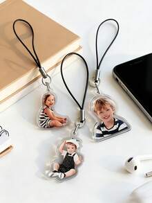 Personalized Photo Phone Charm, Custom Portrait Pendant Accessory, Valentine's Day Gift For Her/Him, Mother's Day Gift For Grandma/Mom, Cute Phone Decoration For Daily Use, Precious Memorabilia Gift For Friends And Family, High-Quality Photo Keepsake - Multicolor - View 6