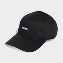Adidas 男女通用线性刺绣帽，弯檐帽 KD2109 - 黑色 - 查看 1