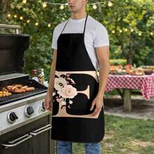 1pc Women's Fashion Floral Pattern C-Letter Design Kitchen Baking Cooking Apron, Elegant Minimalist Home Cleaning Protective Apron - C - View 11