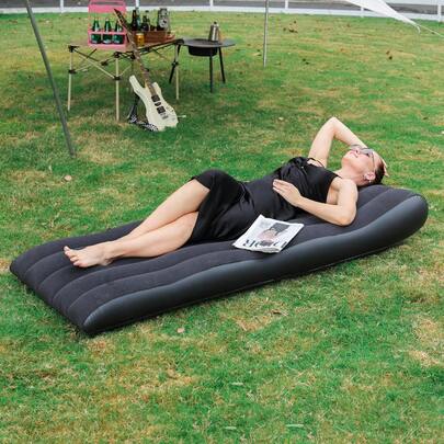 加厚超轻充气睡垫，适合露营、徒步旅行，保暖便携，户外充气床垫