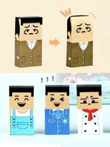 1pc Bald Head Shaped Eraser, This Set Of Uniquely Styled Cartoon-Style Fun Erasers Can Add Fun To Your Stationery Collection. These Cute Erasers Are Not Only Practical Writing Tools, But Also Eye-Catching Conversation Pieces. Random Styles, Very Suitable For The Back-To-School Season. Stationery, Perfect Student Rewards And Treasure Box Filler Prizes, Fun Erasers, Classroom, Cute Stationery. - Camel - View 11