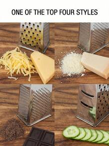 Cirelle 1pc Stainless Steel Multi-Sided Shredder Easily Shreds For Carrots, Cucumbers, Potatoes, Garlic, Etc. Multifunctional Stainless Steel Vegetable And Fruit Peeler. Stainless Steel Sharpening Tool - Cheese Shredder - Kitchen Grinder - Multi-Sided Shredder - Paper Shredder - Kitchen Utensils - Stainless Steel Kitchenware - Cheese Shredder - Grating Tool - Must-Have Kitchen Tools - Silver - View 5