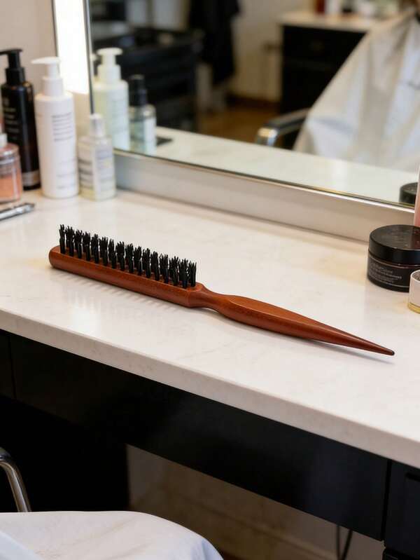 三排窄齿尖尾梳，长柄，适用于打造蓬松发型、卷发、沙龙造型和化妆