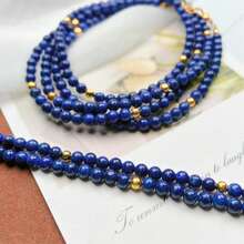 Dây chuyền đá Lapis Lazuli hình tròn đôi, dây chuyền hai lớp ôm sát xương quai xanh, trang sức năng lượng đá trí tuệ dành cho nữ, thiết kế độc đáo, món quà thanh lịch dành tặng người bạn thân nhất. - Nhiều màu - Xem 5