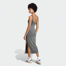 Adidas Originals 女士 ESS 罗纹连衣裙 休闲日常运动连衣裙 KE3163 - 棕色 - 查看 3