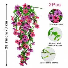 ArtiEleg 1/2 PCS Artificial Hanging Daisy Flowers For Outdoors – UV Resistant & Waterproof Faux Silk Daisies With Long Trailing Vines, No Fade Realistic Blooms For Apartment Decor, Rental Friendly Home, Front Door, Porch, Balcony & Patio Decor - Multicolor - View 12